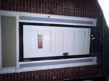 Front door from porch