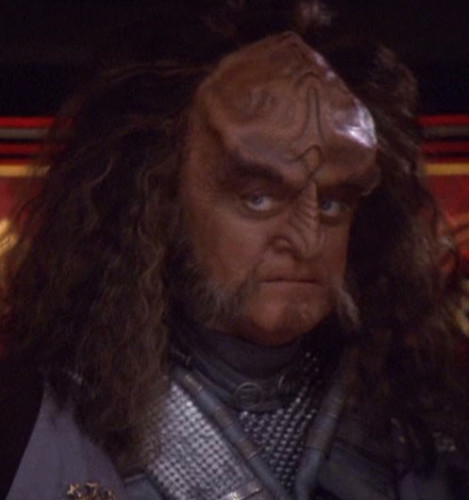 The Klingon Gowron, looking very non-impressed.