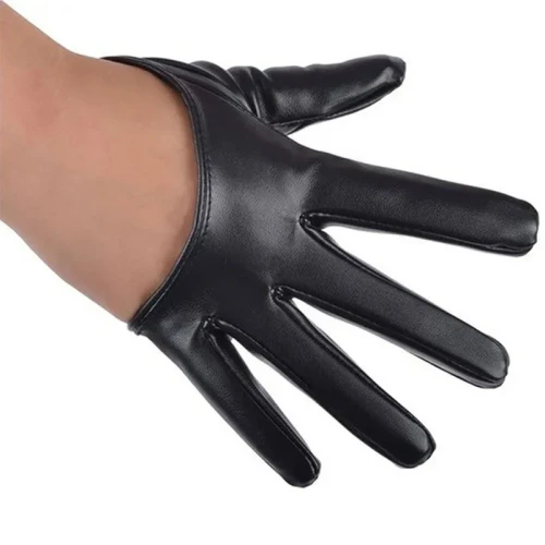A hand wearing a glove that only covers the fingers and knuckles.