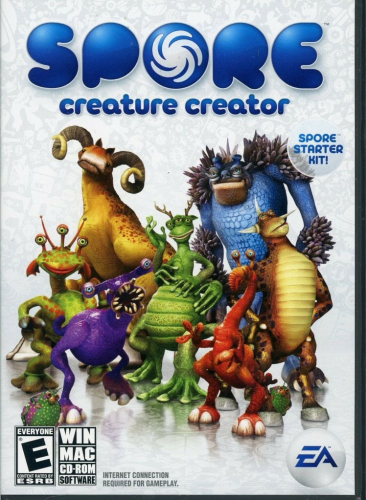 the cover of the game "Spore - Creature Creator", showing various critters from the game