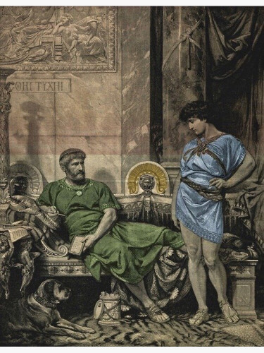 Ancient rendering of Hadrian and his lover, Antinous