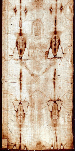 Image of the famously forgery of the Holy Shroud.