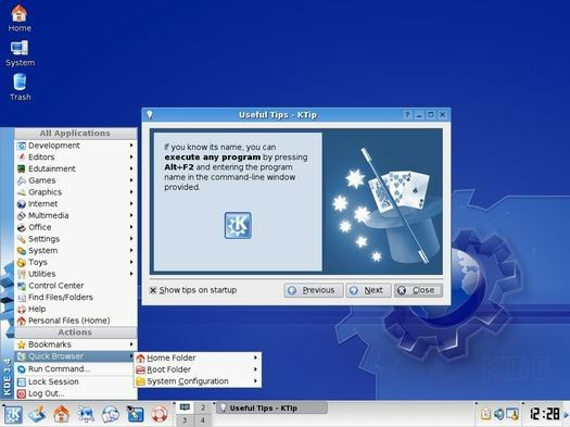 Screenshot of the KDE 3.4 desktop environment